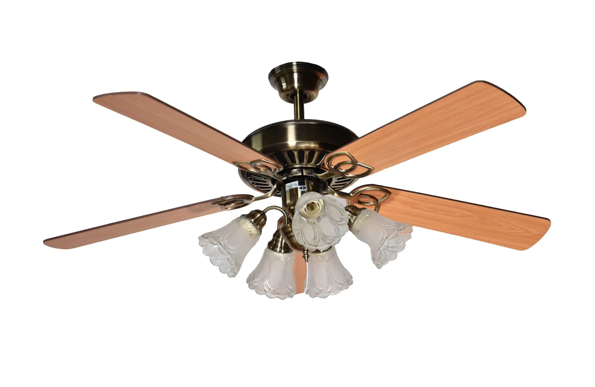 Uras avizeli tavan vantilatörü 132 cm bronz gövde ceviz kanat