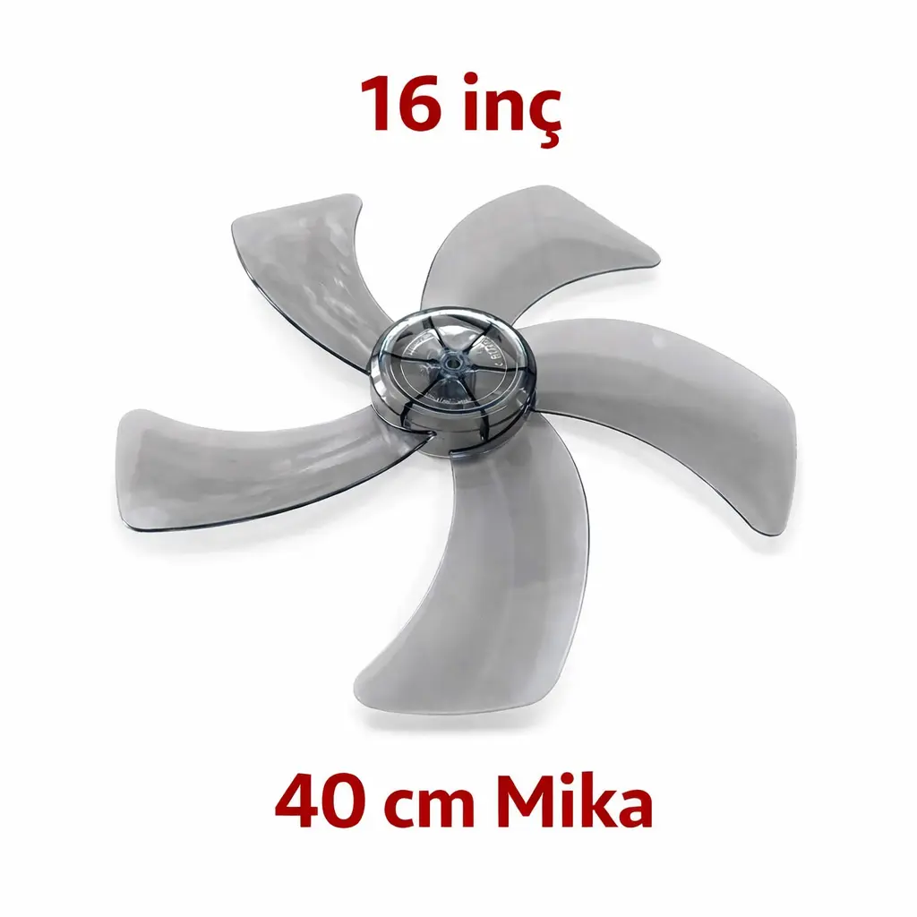 16 inç vantilatör pervanesi 40 cm 8 mm göbek 5 kanat