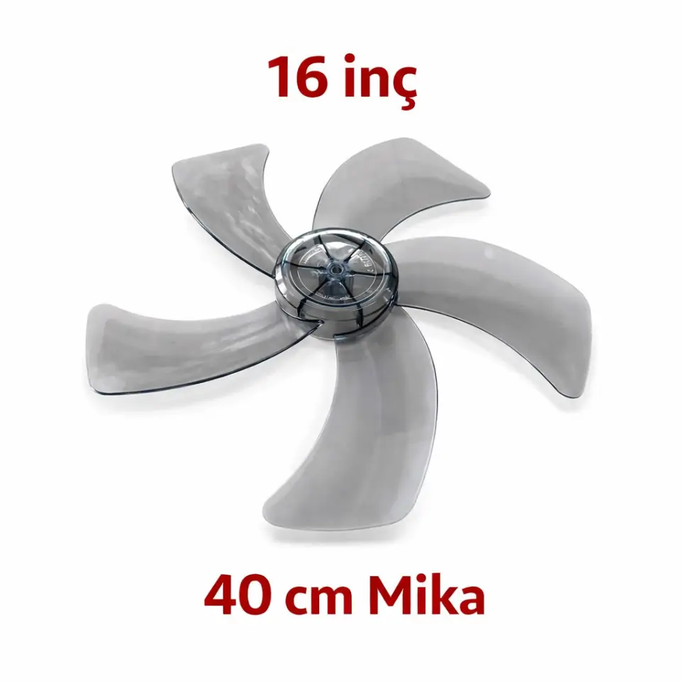 16 inç vantilatör pervanesi 40 cm 8 mm göbek 5 kanat