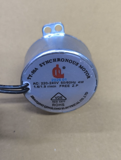 TY-50A Senkron Motor - 220V 4W Vantilatör Salınım Motoru (Uzun Mil)